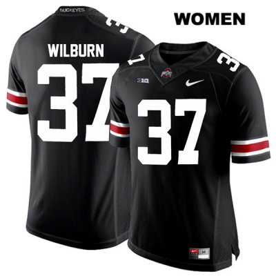 Women's NCAA Ohio State Buckeyes Trayvon Wilburn #37 College Stitched Authentic Nike White Number Black Football Jersey NP20J73WZ